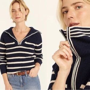 J Crew Half Zip Cotton Sweater